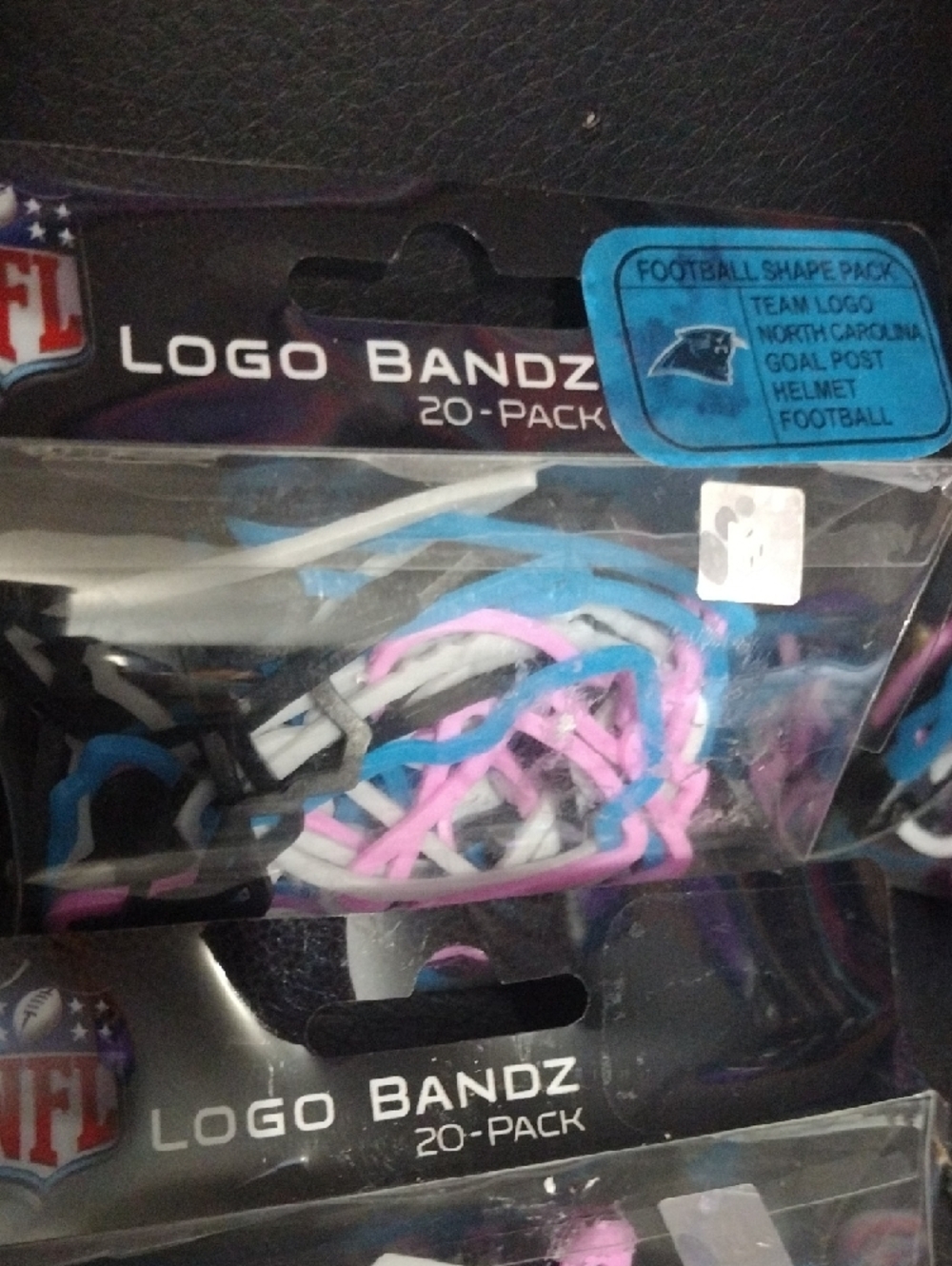 NFL Logo Bandz Assorted Pink, Blue, White, Black - 20-Pack 4 Packs - Picture 2 of 4